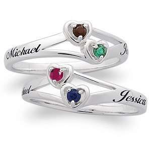  Sterling Silver Forever My Heart Couples Birthstone 