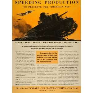  1941 Ad Pullman Standard Car WWII Tanks War Production 