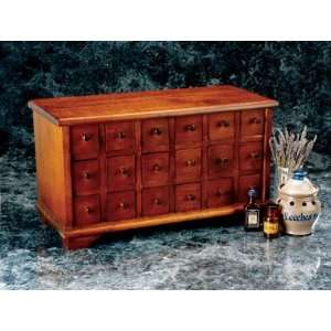  Footed Apothecary Cabinet Pecan Finish 