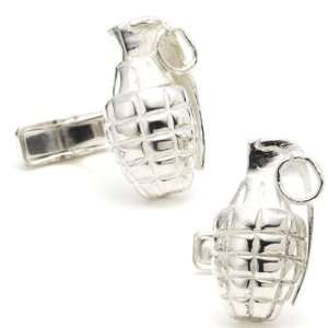  Hand Grenade Cufflinks/Sterling Silver Jewelry
