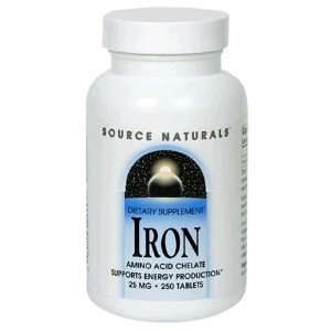  Source Naturals Iron Chelate 25mg, 250 Tablets Health 