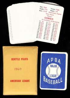 1969 SEATTLE PILOTS ABPA Baseball Game Cards (24)  