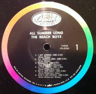 THE BEACH BOYS all summer long LP VG T 2110 Vinyl 1964 Mono Orig 