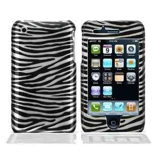  Apple iPhone 3g 3gs Black Silver Zebra Skin Design Snap On 
