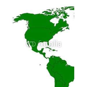   North and South America Map Vector Illustration   Removable Graphic