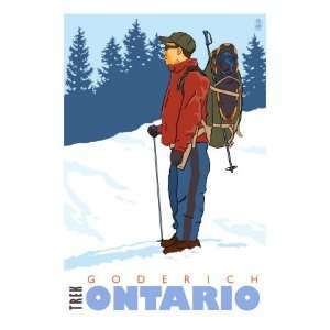  Snow Hiker, Goderich, Ontario Premium Poster Print