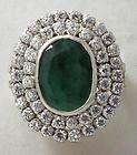 Vintage Topest Grade Certified 5ct Emerald Diamond Ring