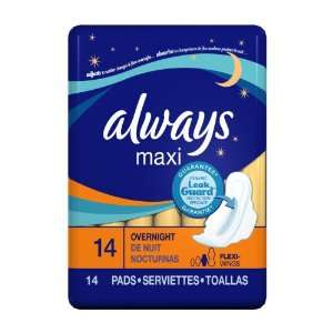  Always Maxi Overnight Pads, 14 count (Pack of 6) Health 