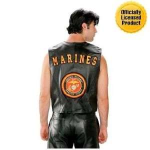  Mens U.S. Marines Leather Vest Officially Licensed Product 