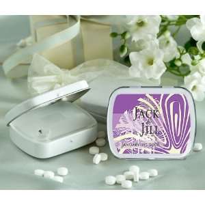 Wedding Favors Purple Tall Flower Design Personalized Glossy White 