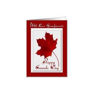  Happy Canada Day ~ With Love Grandparents ~ Red Maple Leaf Card 