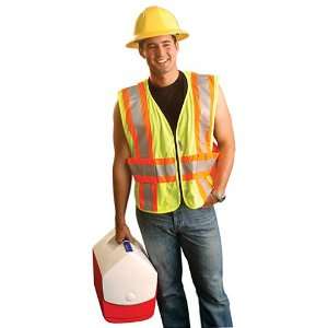  Expandable Safety Vest Hi Viz Orange Two Tone Mesh   3X to 