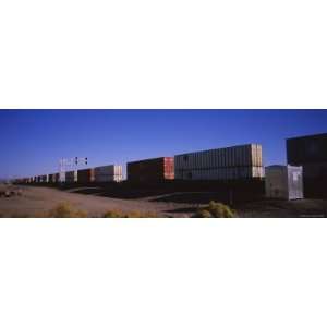  Cargo Containers on a Freight Train, California, USA 
