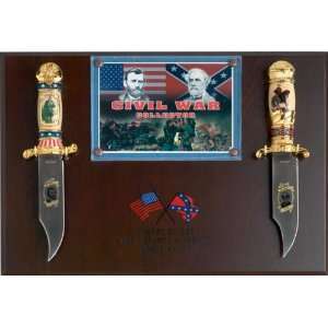   Civil War Commemorative Plaque and Bowie Knives