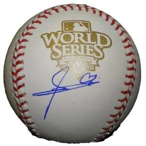  Edgar Renteria Autographed 2010 World Sereies Baseball W 