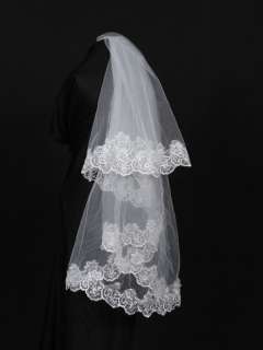   Round Wedding Veil With Lace Applique Style Make You Graceful /Elegant