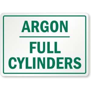  Argon Full Cylinders Plastic Sign, 14 x 10 Office 