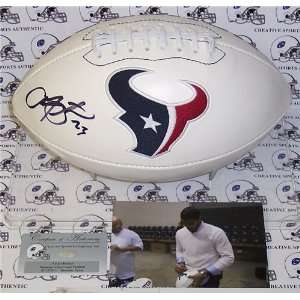 Arian Foster Autographed/Hand Signed Houston Texans Logo Football