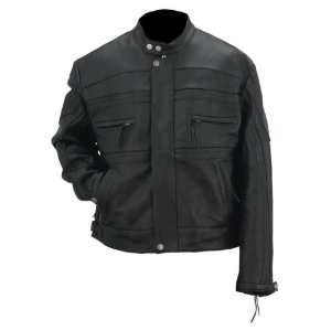  Men Black Genuine Leather Sport Touring Jacket   XLarge 