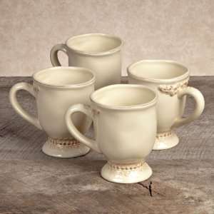 GG Collection Gracious Goods Cream Ceramic Grazia Cups (4)  