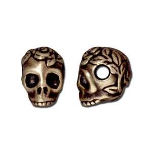  10mm Brass Oxide Skull Bead by TierraCast Arts, Crafts & Sewing