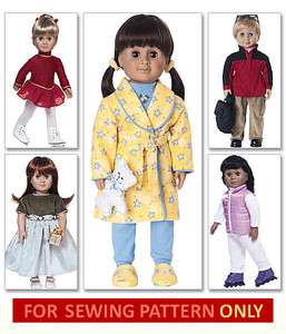 DOLL CLOTHES PATTERN FIT AMERICAN GIRL + 18 BOY OUTFIT  