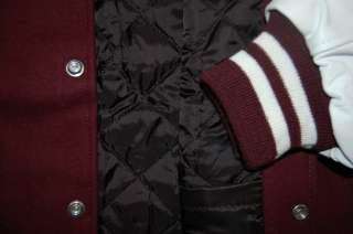 More Pictures of This Maroon and White Varsity Letterman Jacket