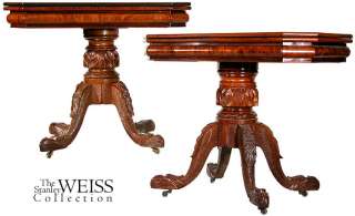 SWC Pair of Classical Card Tables w/ Eagle Heads, 1830  