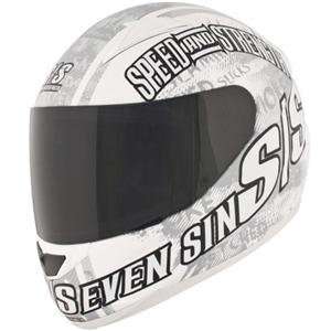   Speed and Strength SS1500 Seven Sins Helmet   Small/White Automotive