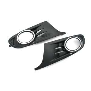  Front Bumper Side Grille With Fog Light Cutout With Chrome Ring 