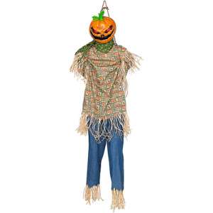 24671 Gemmy Life Size Animated Halloween Hanging & Kicking Scarecrow 