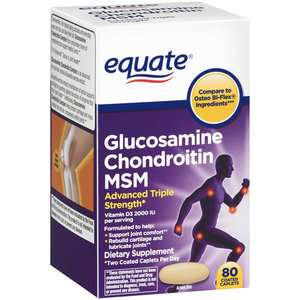 Glucosamine Chondroitin MSM, Triple Strength, 80 Equate  