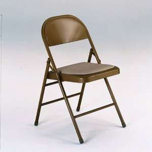  KI Furniture Metal Folding Chair with Fabric or Vinyl Seat 