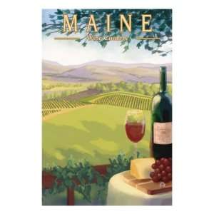  Maine   Wine Country Scene Giclee Poster Print, 9x12