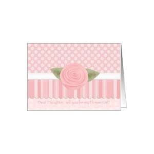  Pink Rose Dots & Stripes Daughter Flower Girl Card Health 
