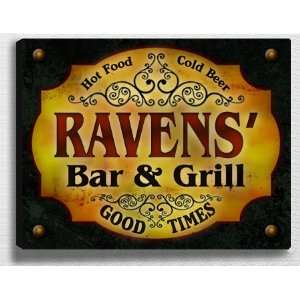  Ravenss Bar & Grill 14 x 11 Collectible Stretched 