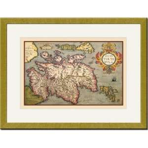    Gold Framed/Matted Print 17x23, Map of Scotland