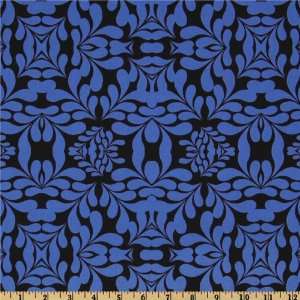  44 Wide Morning Tides Diamond Leaves Royal Fabric By The 
