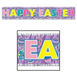    Metallic Happy Easter Fringe Banner