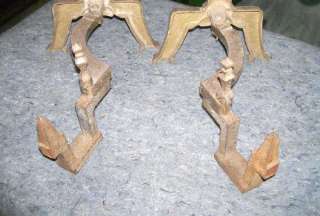Vintage Andiron Fire Place Fire Dogs Andirons  