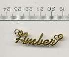 14KT GOLD EP AMBER PERSONALIZED NAMEPLATE WORD CHARM