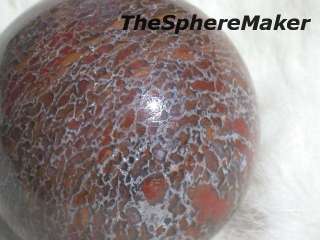   BONE SPHERE DINO FOSSIL BALL RED ORANGE AGATE UTAH 1.7D 43 mm  