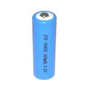  LiFePO4 Rechargeable 14430 Cell 3.2V 400 mAh, 0.4A Rate 