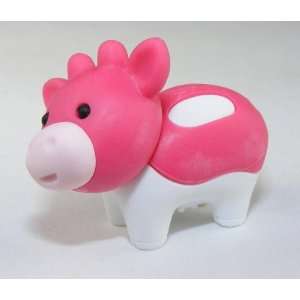  Cow Japanese Eraser, Dark Pink & White Feet. 2 Pack Toys 