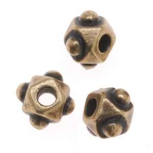  Brass Oxide Finish Lead Free Pewter 3mm Faceted Cube Beads 