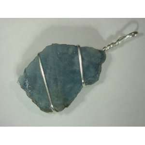  Sterling Silver Wire Wrapped Unpolished Natural Aqua 