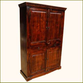   Mahogany Clothes Wardrobe Drawer Armoire Indian Rosewood Furniture