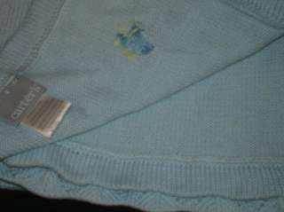 EUC Boys Carters Blue Knit/ sweater train baby blanket  