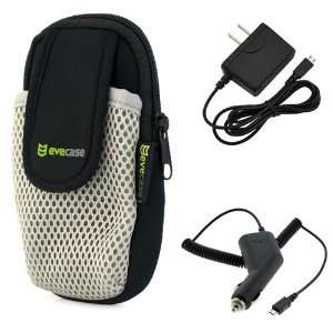 Evecase Universal Sports Armband Case + Car Charger + Travel Charger 