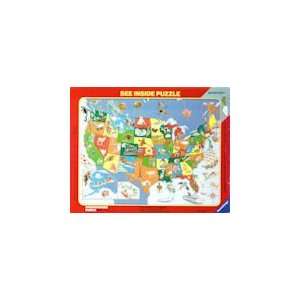  United States & Capitals   63 Pieces Jigsaw Puzzle Toys & Games